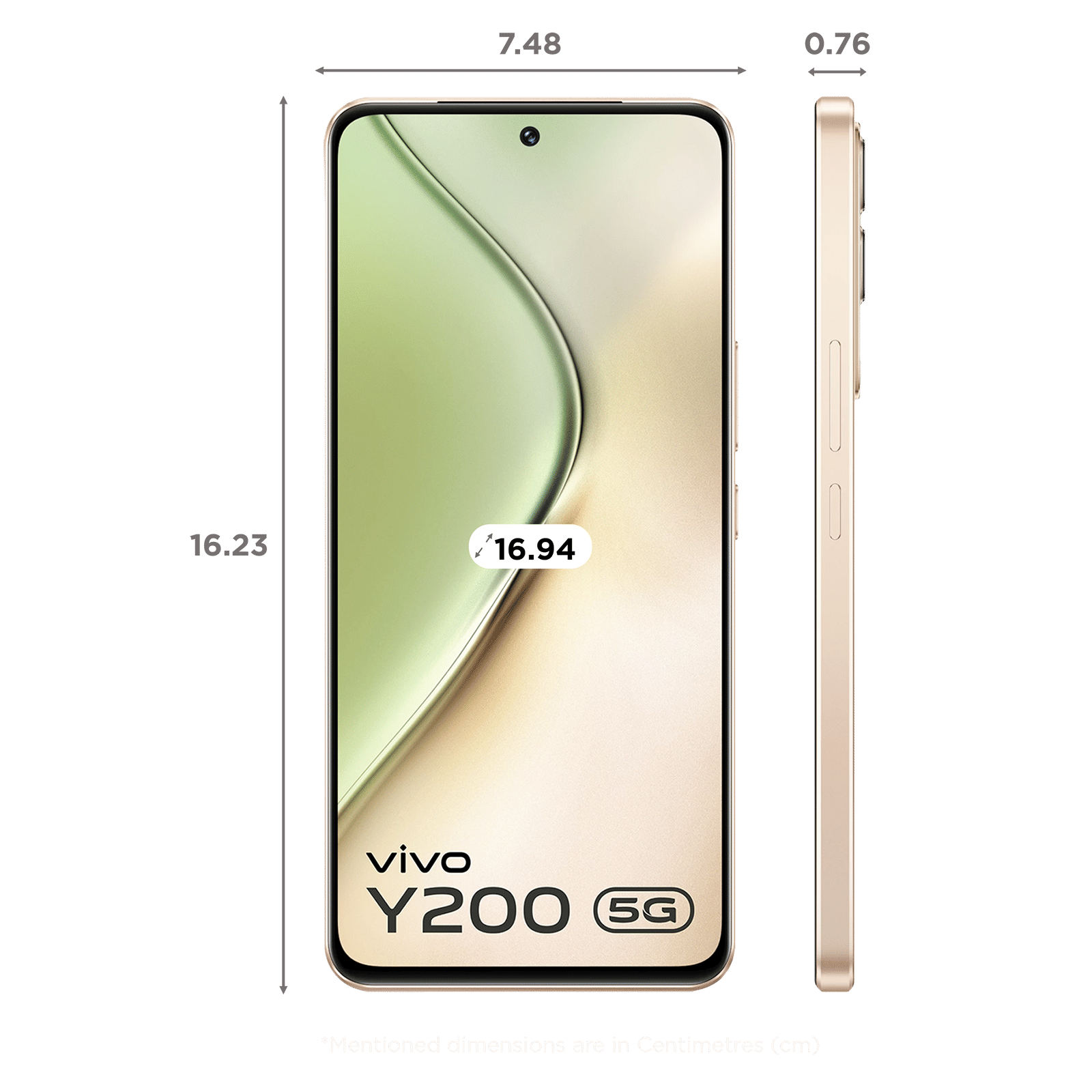 Buy Vivo Y200 5G (8GB RAM, 128GB, Desert Gold) Online - Croma